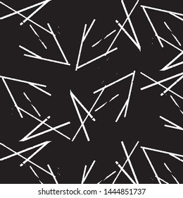 Abstract grunge grid stripe halftone background pattern. Black and white line vector illustration