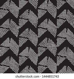 Abstract grunge grid stripe halftone background pattern. Black and white line vector illustration