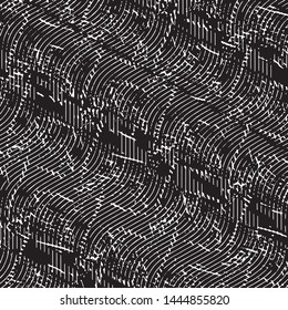 Abstract grunge grid stripe halftone background pattern. Black and white line vector illustration