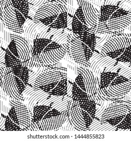 Abstract grunge grid stripe halftone background pattern. Black and white line vector illustration