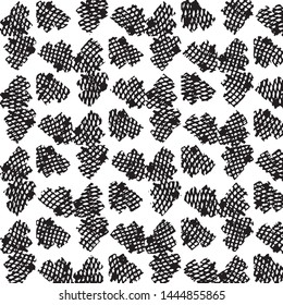 Abstract grunge grid stripe halftone background pattern. Black and white line vector illustration