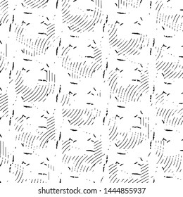 Abstract grunge grid stripe halftone background pattern. Black and white line vector illustration