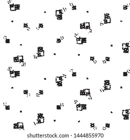 Abstract grunge grid stripe halftone background pattern. Black and white line vector illustration