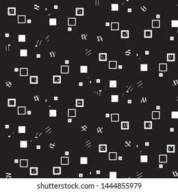 Abstract grunge grid stripe halftone background pattern. Black and white line vector illustration