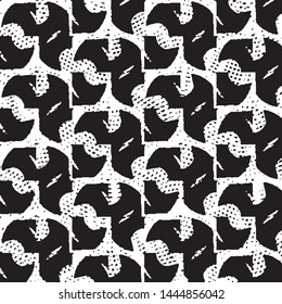 Abstract grunge grid stripe halftone background pattern. Black and white line vector illustration