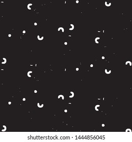 Abstract grunge grid stripe halftone background pattern. Black and white line vector illustration