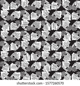 Abstract grunge grid stripe halftone background pattern. Spotted black and white line vector illustration
