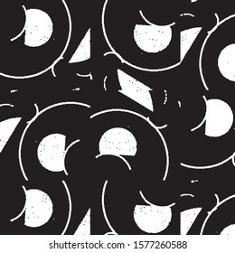 Abstract grunge grid stripe halftone background pattern. Spotted black and white line vector illustration