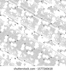 Abstract grunge grid stripe halftone background pattern. Spotted black and white line vector illustration