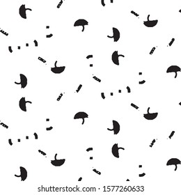 Abstract grunge grid stripe halftone background pattern. Spotted black and white line vector illustration