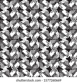 Abstract grunge grid stripe halftone background pattern. Spotted black and white line vector illustration
