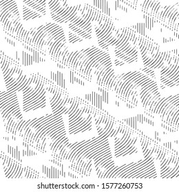 Abstract grunge grid stripe halftone background pattern. Spotted black and white line vector illustration
