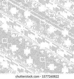 Abstract grunge grid stripe halftone background pattern. Spotted black and white line vector illustration