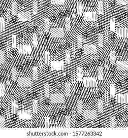 Abstract grunge grid stripe halftone background pattern. Spotted black and white line vector illustration