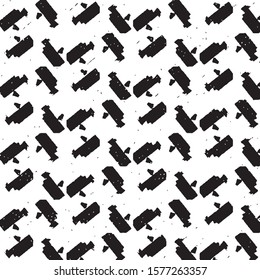 Abstract grunge grid stripe halftone background pattern. Spotted black and white line vector illustration