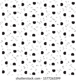 Abstract grunge grid stripe halftone background pattern. Spotted black and white line vector illustration