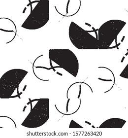 Abstract grunge grid stripe halftone background pattern. Spotted black and white line vector illustration