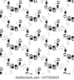 Abstract grunge grid stripe halftone background pattern. Spotted black and white line vector illustration