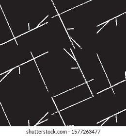 Abstract grunge grid stripe halftone background pattern. Spotted black and white line vector illustration