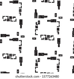 Abstract grunge grid stripe halftone background pattern. Spotted black and white line vector illustration