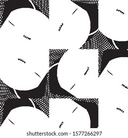 Abstract grunge grid stripe halftone background pattern. Spotted black and white line vector illustration