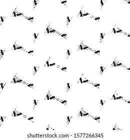 Abstract grunge grid stripe halftone background pattern. Spotted black and white line vector illustration