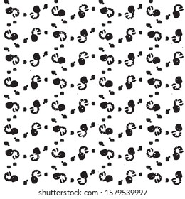 Abstract grunge grid stripe halftone background pattern. Black and white line vector illustration