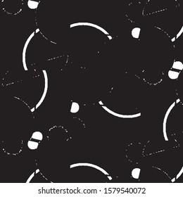 Abstract grunge grid stripe halftone background pattern. Black and white line vector illustration
