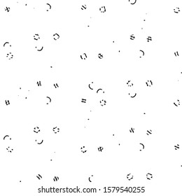 Abstract grunge grid stripe halftone background pattern. Black and white line vector illustration