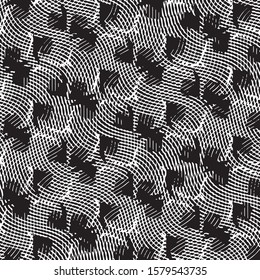 Abstract grunge grid stripe halftone background pattern. Black and white line vector illustration