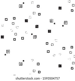 Abstract grunge grid stripe halftone background pattern. Black and white line vector illustration