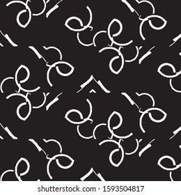 Abstract grunge grid stripe halftone background pattern. Black and white line vector illustration