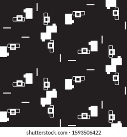 Abstract grunge grid stripe halftone background pattern. Black and white line vector illustration