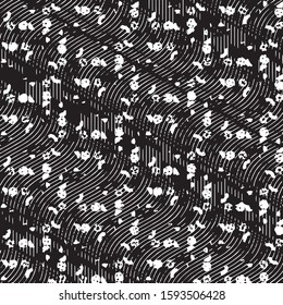Abstract grunge grid stripe halftone background pattern. Black and white line vector illustration