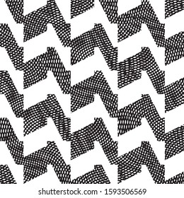 Abstract grunge grid stripe halftone background pattern. Black and white line vector illustration
