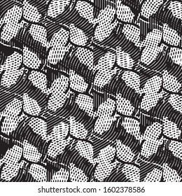 Abstract grunge grid stripe halftone background pattern. Black and white line vector illustration