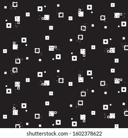 Abstract grunge grid stripe halftone background pattern. Black and white line vector illustration