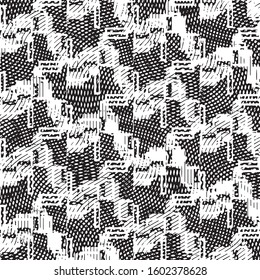 Abstract grunge grid stripe halftone background pattern. Black and white line vector illustration