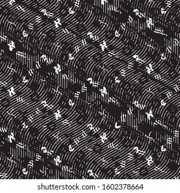 Abstract grunge grid stripe halftone background pattern. Black and white line vector illustration