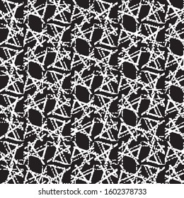 Abstract grunge grid stripe halftone background pattern. Black and white line vector illustration