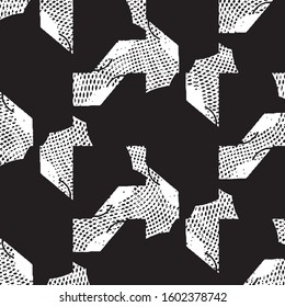 Abstract grunge grid stripe halftone background pattern. Black and white line vector illustration