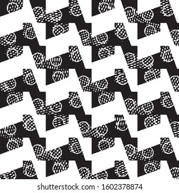 Abstract grunge grid stripe halftone background pattern. Black and white line vector illustration