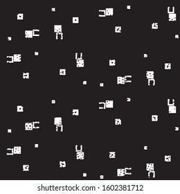 Abstract grunge grid stripe halftone background pattern. Black and white line vector illustration