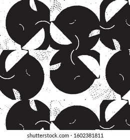 Abstract grunge grid stripe halftone background pattern. Black and white line vector illustration