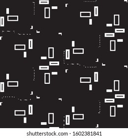 Abstract grunge grid stripe halftone background pattern. Black and white line vector illustration