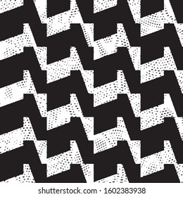 Abstract grunge grid stripe halftone background pattern. Black and white line vector illustration