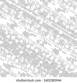 Abstract grunge grid stripe halftone background pattern. Black and white line vector illustration