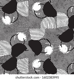 Abstract grunge grid stripe halftone background pattern. Black and white line vector illustration