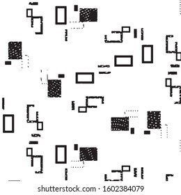 Abstract grunge grid stripe halftone background pattern. Black and white line vector illustration