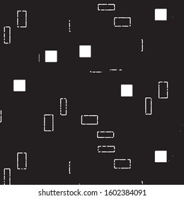 Abstract grunge grid stripe halftone background pattern. Black and white line vector illustration